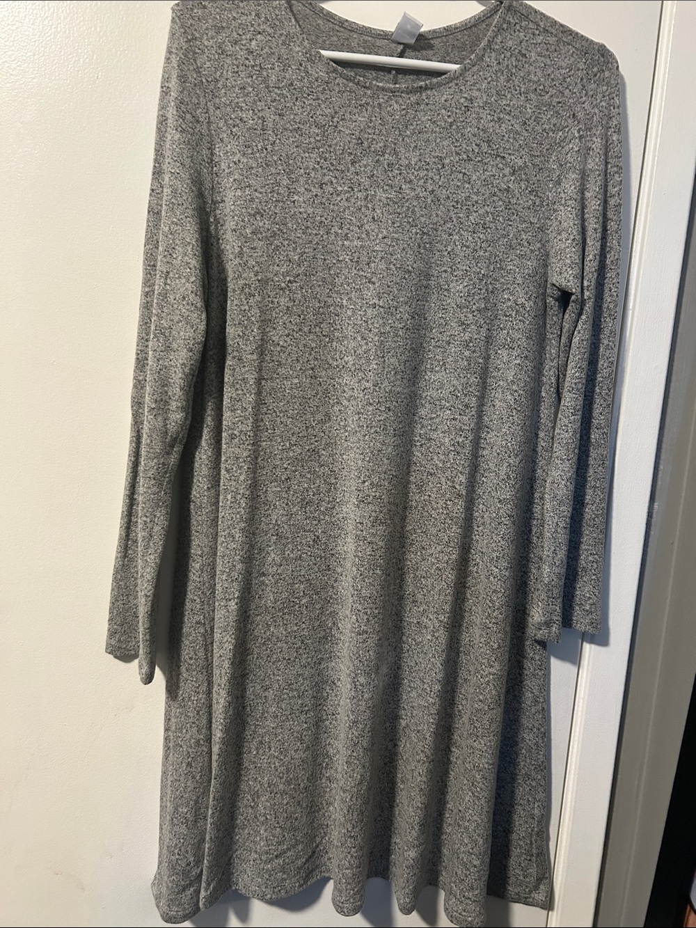 Old Navy Heather Gray Long-Sleeve Swing Dress
